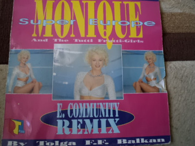 monique tutti frutti girls super maxi single 12&amp;quot; vinyl muzica italo disco VG foto