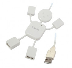 LOGILINK HUB; USB 2.0 F la 4xUSB 2.0 M; UA0071 foto