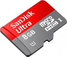 MICRO SD CARD SANDISK; model: U46; capacitate: 8 GB; clasa: 10; culoare: RG;Adaptor foto