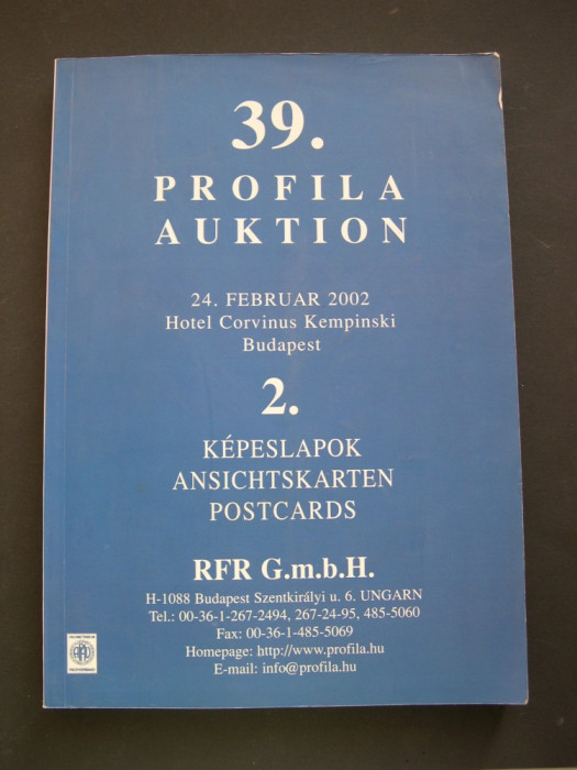 Catalog de licitatie 39/2. Profila Auktion