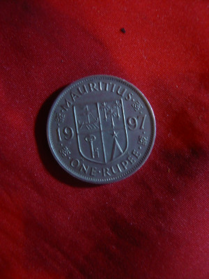 Moneda 1 rupie 1997 Mauritiu , nichel foto