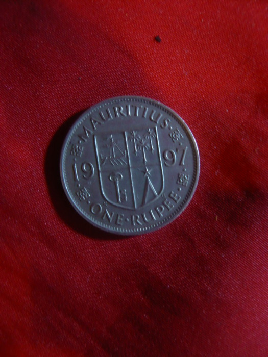 Moneda 1 rupie 1997 Mauritiu , nichel