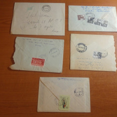 lot 5 plicuri circulate anii '60 - in toate plicurile sunt si scrisori (24)