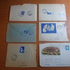 lot 6 plicuri circulate anii '60 - in toate plicurile sunt si scrisori (20)