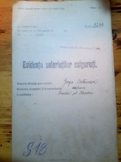 Octavian Goga document 1922-1926 mason evidenta salariati foto