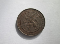 Olanda . 1 cent . 1904 _ heraldica,leu _ detalii frumoase foto