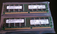 Kit 2 x 1 Gb Ram DDR1 / 400 Mhz PC-3200U / Dual chanell / Crucial foto