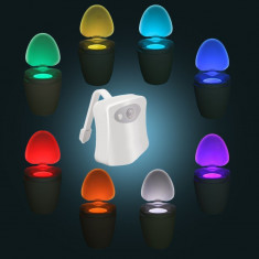 Lumina LED 1W, pentru toaleta, senzor miscare, multicolora, rezistenta la apa foto