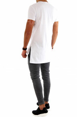 Tricou alb - asimetric - tricou barbati - COLECTIE NOUA - 7964 foto