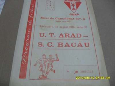 program UTA - SC Bacau foto
