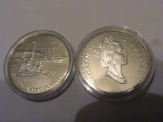 1 dollar Canada UNC 1991 argint foto