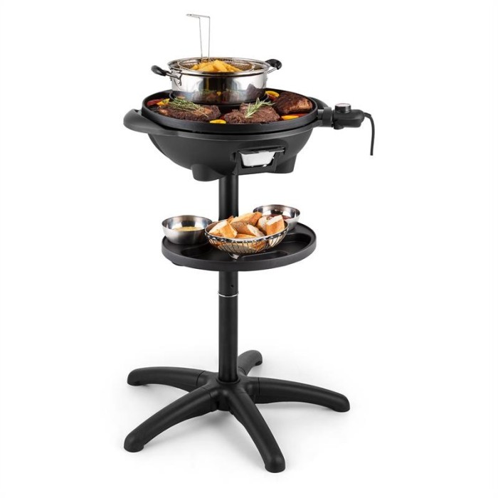 Klarstein Grillpot, 1600 W, 40 cm, gril electric, gril în picioare, grătar de masă, fontă foto mare Klarstein Grillpot, 1600 W, 40 cm, gril electric, gril în picioare, grătar de masă, fontă foto mare