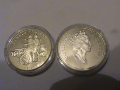 1 dollar Canada UNC 1990 argint foto