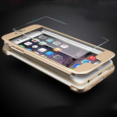 Husa FATA - SPATE pentru iPhone 7 GOLD + Folie de sticla GRATIS ! foto