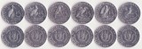 SV * Burundi LOT 6 x 5 FRANCS 2014 * FAUNA / PASARI * UNC, Africa, Aluminiu