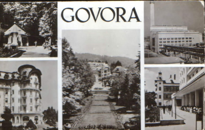 Romania - CP circulata 1963 - Govora - Colaj de imagini