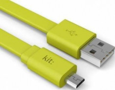 Cablu de date Kit Fresh - Micro USB LED Verde 8600 foto