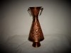 Vaza Cupru Vintage Kashmir, India, Gravura Altorolief, 34cm, Decoratiune Orientala