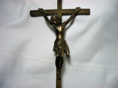 Crucifix Iisus bronz, staniu, vintage foto