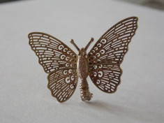 Brosa argint &amp;quot;Butterfly&amp;quot; vintage -1514 foto