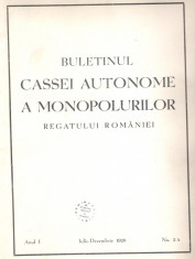 Buletinul Cassei Autonome A Monopolurilor Regatului Romaniei, Nr. 3-4, 1929 foto