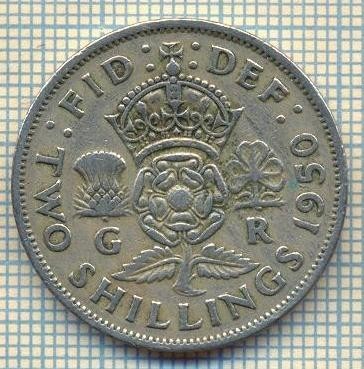 9616 MONEDA -MAREA BRITANIE -TWO SHILLINGS(FLORIN)-anul 1950-starea care se vede foto