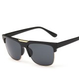 Ochelari De Soare - Unisex , Model Aviator Retro , UV400 - Negru, Protectie UV 100%