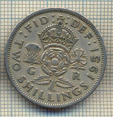 9653 MONEDA -MAREA BRITANIE -TWO SHILLINGS(FLORIN)-anul 1951-starea care se vede