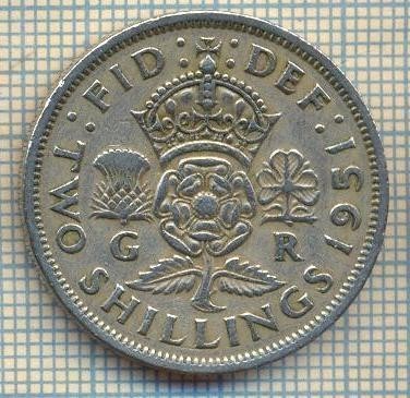 9666 MONEDA -MAREA BRITANIE -TWO SHILLINGS(FLORIN)-anul 1951-starea care se vede