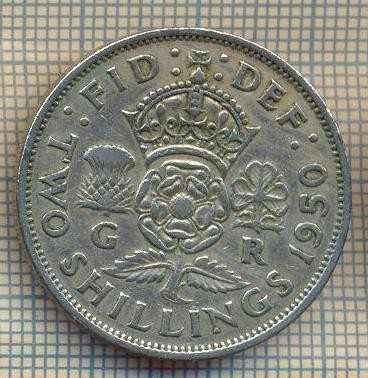 9606 MONEDA -MAREA BRITANIE -TWO SHILLINGS(FLORIN)-anul 1950-starea care se vede foto