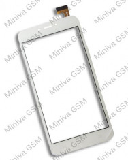 Touchscreen Geam Sticla Myria 502M alb foto