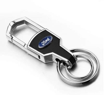 Breloc auto pentru Ford metal detaliu piele neagra foto