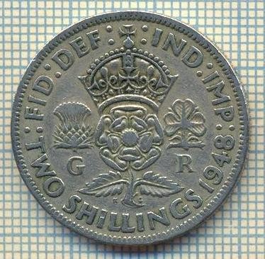 9573 MONEDA -MAREA BRITANIE -TWO SHILLINGS(FLORIN)-anul 1948-starea care se vede foto