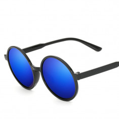 Ochelari De Soare Dama - Oglinditi , Lentila Rotunda, UV400-Albastru