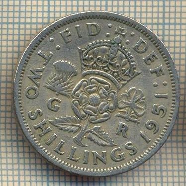 9654 MONEDA -MAREA BRITANIE -TWO SHILLINGS(FLORIN)-anul 1951-starea care se vede foto