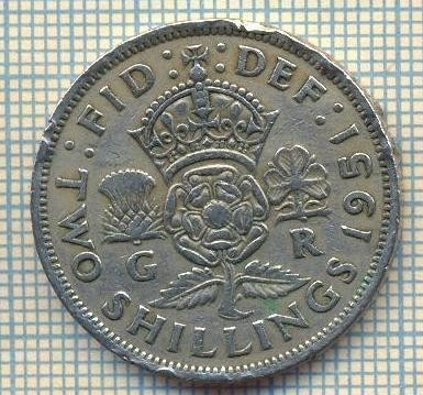 9669 MONEDA -MAREA BRITANIE -TWO SHILLINGS(FLORIN)-anul 1951-starea care se vede foto