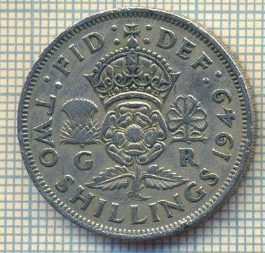 9632 MONEDA -MAREA BRITANIE -TWO SHILLINGS(FLORIN)-anul 1949-starea care se vede foto