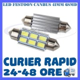 BEC AUTO LED LEDURI SOFIT FESTOON C5W C10W 41 mm 6 SMD 5730 CANBUS FARA EROARE, Universal, ZDM