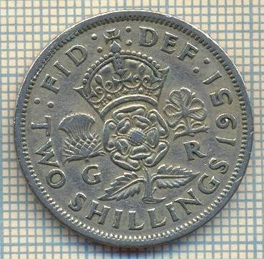 9665 MONEDA -MAREA BRITANIE -TWO SHILLINGS(FLORIN)-anul 1951-starea care se vede foto