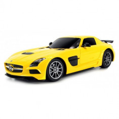 Masinuta Mercedes-Benz SLS AMG cu Telecomanda 1:18 Galben foto