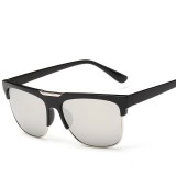 Ochelari De Soare - Unisex , Model Aviator Retro , UV400 - Argintiu, Protectie UV 100%