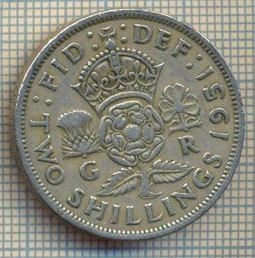 9667 MONEDA -MAREA BRITANIE -TWO SHILLINGS(FLORIN)-anul 1951-starea care se vede foto