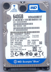 Hard disk laptop 2.5&amp;quot; Western Digital Scorpio Blue 640Gb , 8Mb cache Sata2 foto