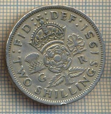 9655 MONEDA -MAREA BRITANIE -TWO SHILLINGS(FLORIN)-anul 1951-starea care se vede foto