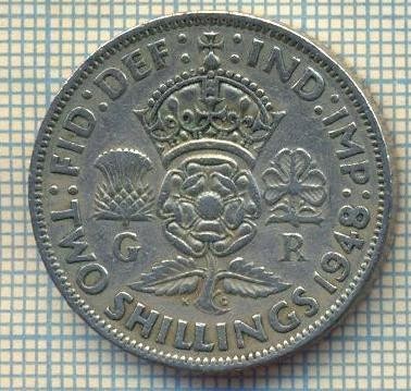 9572 MONEDA -MAREA BRITANIE -TWO SHILLINGS(FLORIN)-anul 1948-starea care se vede foto