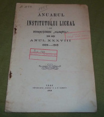 Anuarul Institutului Liceal de Domnisoare Humpel Iasi 1910 foto