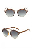 Ochelari Soare Fashion Dama - Retro Style, Lentile Rotunde -Leopard, Femei, Protectie UV 100%, Plastic