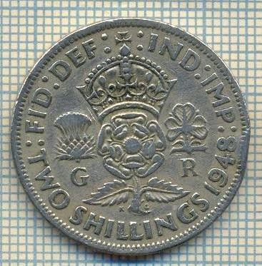 9527 MONEDA -MAREA BRITANIE -TWO SHILLINGS(FLORIN)-anul 1948-starea care se vede foto