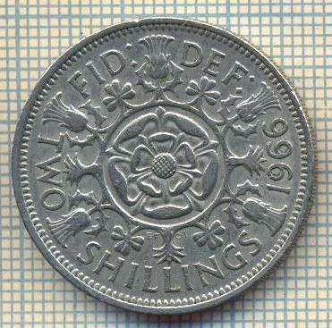 9675 MONEDA -MAREA BRITANIE -TWO SHILLINGS(FLORIN)-anul 1966-starea care se vede foto