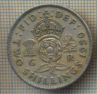 9608 MONEDA -MAREA BRITANIE -TWO SHILLINGS(FLORIN)-anul 1950-starea care se vede foto